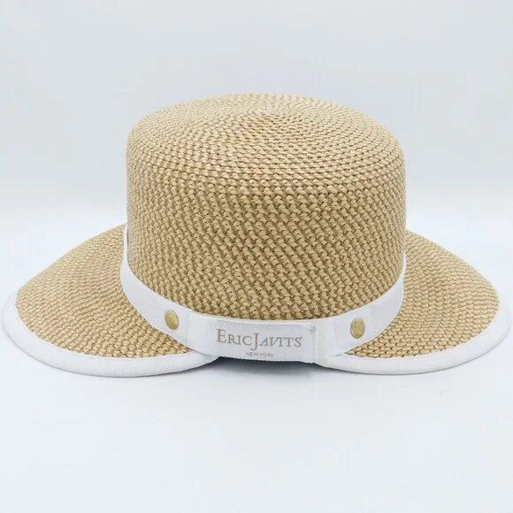 Eric Javits Squishee Raffia Ribbon Cap | White Brim | Customized | EUC - Picture 12 of 13